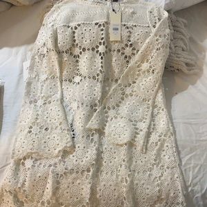 Top shop white crochet dress
